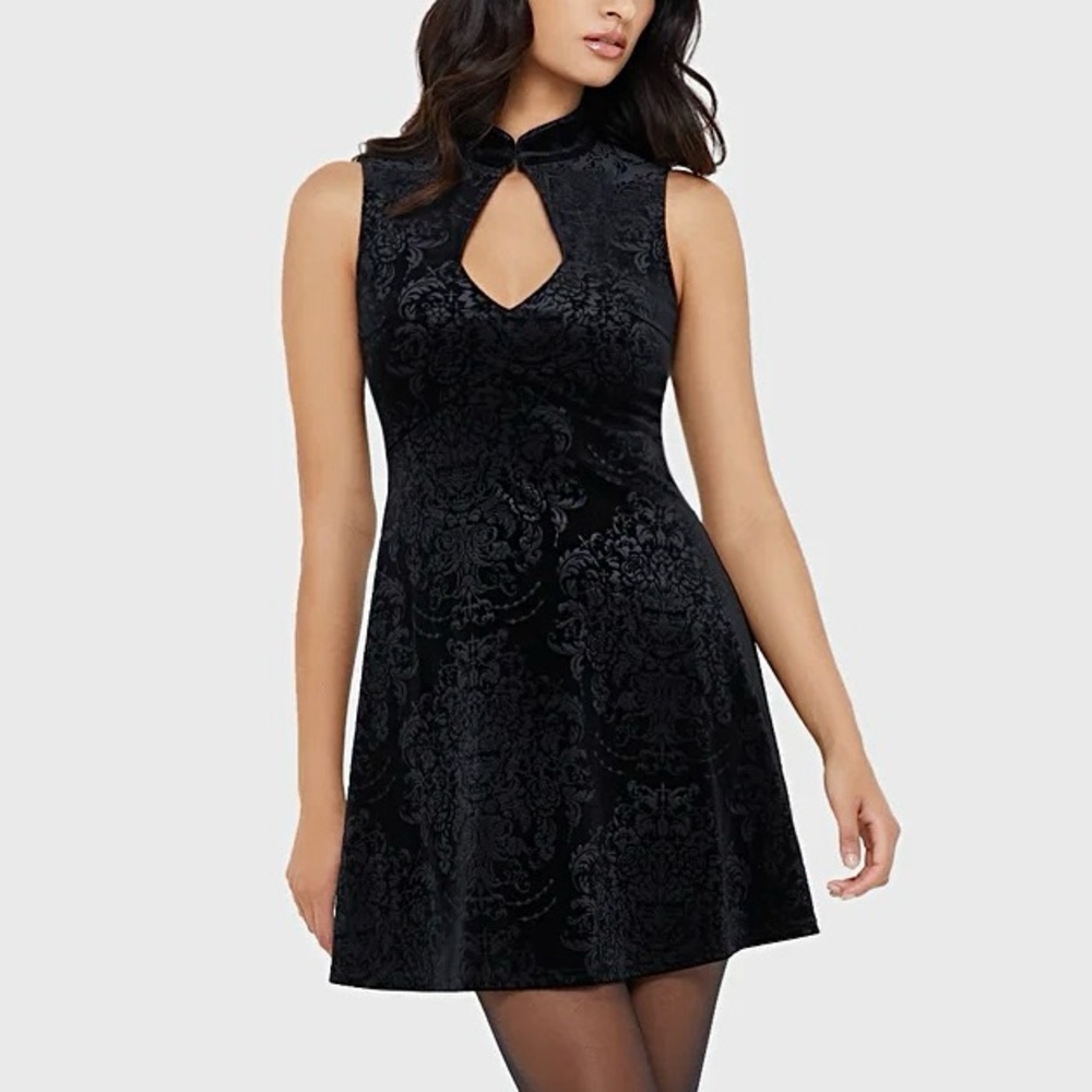 NWT Killstar "Lucifers Muse" Black Velvet Mini Dress XS